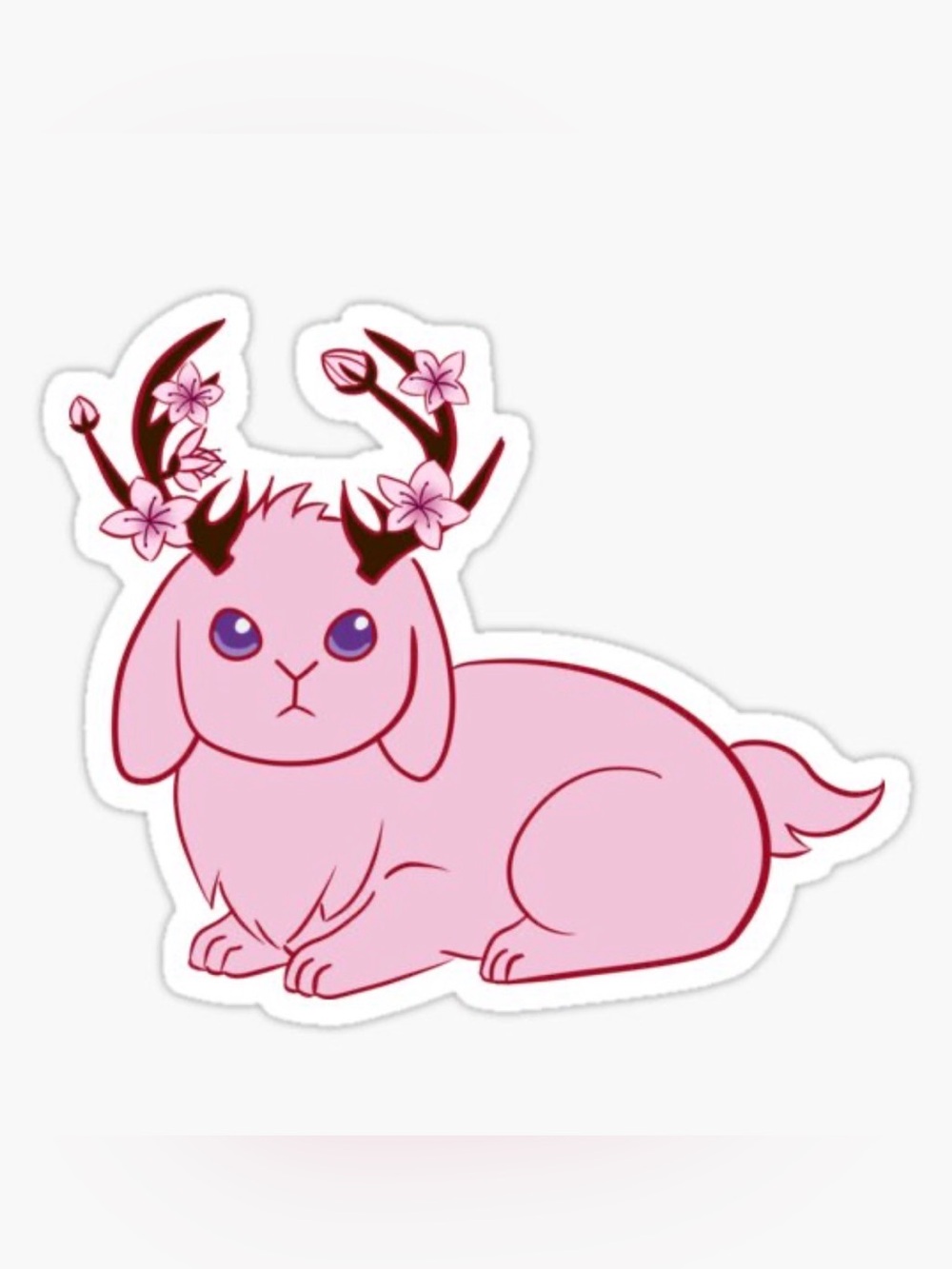 “Cherry Blossom Jackalope" Sticker designed by Brandy Mari.